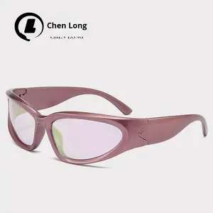 แว่นกันแดดทรงสปอร์ตสไตล์สตีมพังก์สำหรับผู้หญิง รุ่น CL920 แบบเต็มกรอบ เลนส์โพลาไรซ์ป้องกันรังสียูวี 400 วัสดุ PC สำหรับกิจกรรมกลางแจ้ง นำเข้าจากยุโรป - Product Image 3