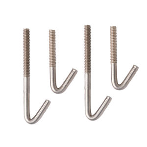 屋根用亜鉛メッキ炭素鋼L型フックアンカーボルト用カスタムネジ付き<span class=keywords><strong>J</strong></span>フックボルトとナット - Product Image 2