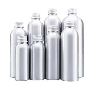 30ml 50ml 100ml 150ml Silver Aluminum Metal Bottle For Cosmetic Packaging