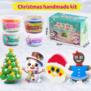 Kit de pâte à modeler auto-durcissante super douce pour Noël, unisexe, outils de modelage en polymère léger, pâte à modeler colorée adaptée aux enfants, jouets créatifs - Product Image 1