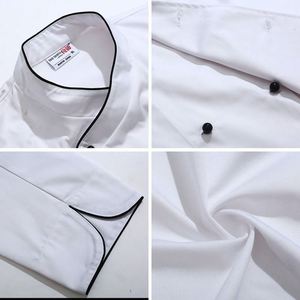 Uniforme de travail pour homme, vêtements de travail imperméables pour restaurant, faible MOQ, veste de chef blanche à manches courtes pour cuisine - Product Image 2