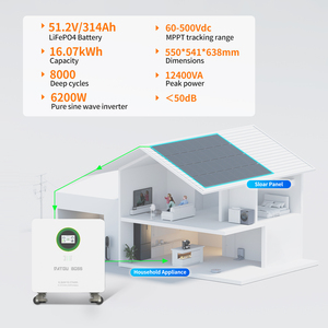 All in One and Lithium Battery 16kwh 6.2kw Hybrid Battery for Home House <b>Energy</b> <b>Storage</b> <b>System</b> 5 Year Warrant - Product Image 4