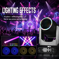 Mini Cabeza Móvil de 230W con Luz de Haz LED, Anillo DMX512, Prisma, Efecto Frost, Rueda Gobo, Luces de Escenario, Iluminación para Eventos, Teatro, Iglesia, CE RoHS FCC
