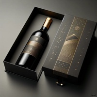 Boîte cadeau personnalisée en carton avec couvercle rabattable pour deux bouteilles de vin rouge, avec dorure à chaud, pour spiritueux et boissons, vente en gros directe usine