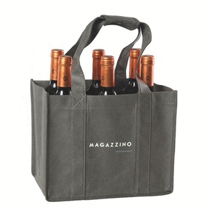 Bolsas de vino no tejidas reutilizables con logotipo personalizado 6 botellas - Product Image 2