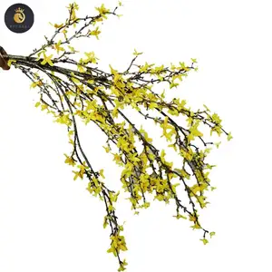 F023 새로운 겨울 재스민 인공 꽃 홈 거실 웨딩 장식 노란색 센터 피스 꽃
