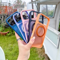 Coque de téléphone magnétique mate avec support rotatif à 360° pour iPhone 17 Pro Max, coque hybride antichoc avec béquille pour iPhone 18 16 15