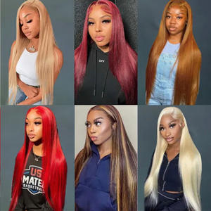 Pelucas de Cabello Humano Remy Vietnamita 13x4 Largas Rubias con Reflejos, Base de Encaje Francés Sin Encaje, 180% de Densidad, Sin Pegamento - Product Image 6