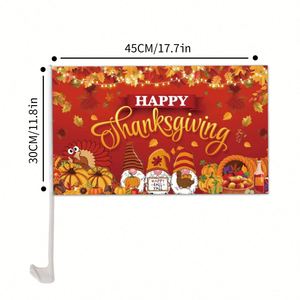 Drapeau de fenêtre de voiture à thème Thanksgiving à prix avantageux, 12x18 pouces, logo personnalisé - Product Image 6
