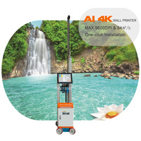 16 ㎡ Impresora de Pared 3D 5D Automática con IA de 9600DPI, Impresora UV Vertical con Ruedas y Rieles