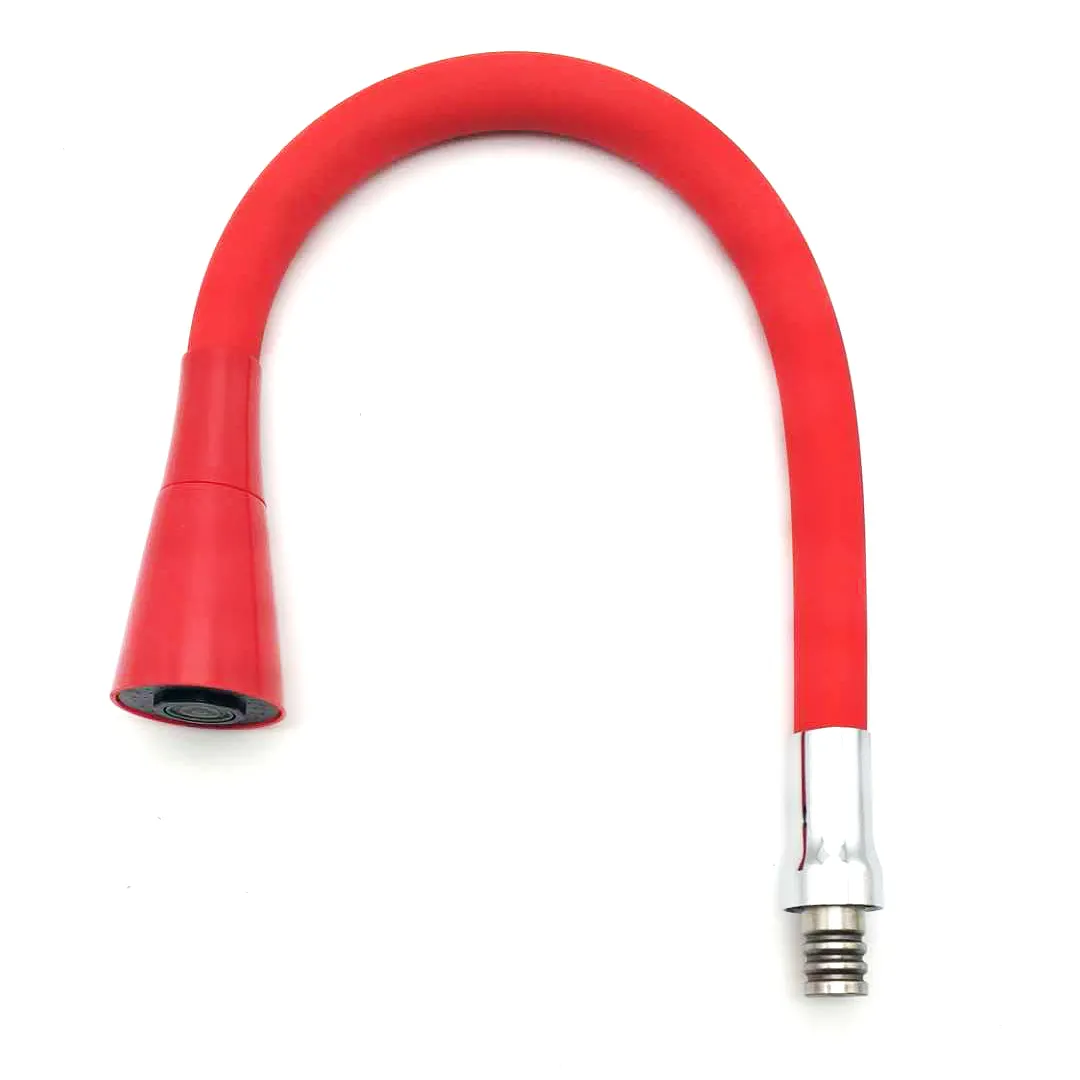 New Design Red flexible kitchen and bathroom silicone tap kitchen faucet hose factory