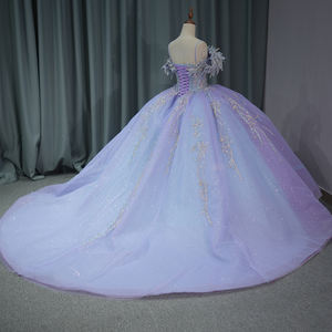Jancember 1281 abiti Quinceanera con perline color <span class=keywords><strong>argento</strong></span> luccichio viola - Product Image 4