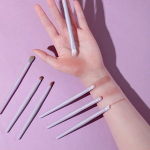 Yrx A416 10pcs biểu tượng tùy chỉnh màu tím mini trang điểm bàn chải thiết lập bàn chải bằng gỗ thiết lập mềm Vegan tóc công cụ làm đẹp mỹ phẩm Bộ dụng cụ với trường hợp - Product Image 1