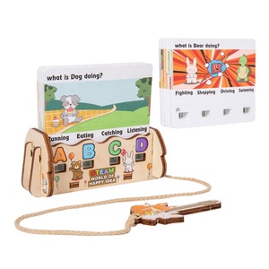 Alfabeto educativo para niños pequeños, aprendizaje de palabras, tarjetas intermitentes, Montessori juguete, llave de pensamiento lógico, juego de tarjetas de desbloqueo - Product Image 1