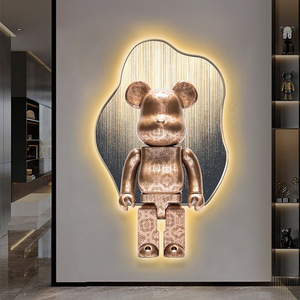 61x100cm design creativo orso felice porcellana <span class=keywords><strong>di</strong></span> cristallo <span class=keywords><strong>di</strong></span> <span class=keywords><strong>vetro</strong></span> moderno dipinti da parete con led decorazioni per la casa per il soggiorno negozio - Product Image 1