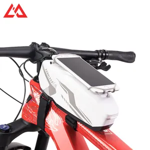 定制黑色自行车储物架包自行车自行车手机包Tpu触摸屏自行车包和盒子