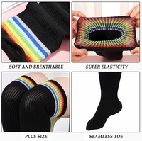 Chaussettes hautes pour femmes grandes tailles, pour cuisses épaisses - Chaussettes tricotées extra longues au-dessus du genou, chauffe-jambes