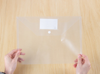Enveloppe de classement en plastique couleur pastel macaron avec bouton-pression, porte-étiquette, sac de rangement pour documents imperméable – Vente en gros