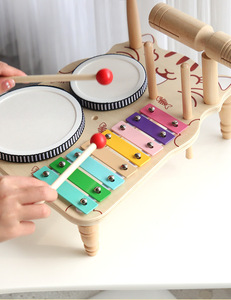 Offre Spéciale : Support de Tambour Multifonctionnel en Bois Coloré pour Chat, Jouet d'Éveil Musical pour Enfants et Bébés - Product Image 2