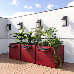 Jardinière carrée intelligente personnalisée, pot de plantation écologique, économie d'énergie, acier inoxydable, décoration de jardin à domicile, revêtement en poudre - Product Image 1