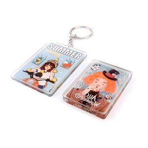 Latest Customizable Transparent Cartoon Colored Acrylic Waterproof Digital Photo Keychain Set Kit Good Quality Plastic Product