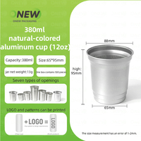 Produits publicitaires d'extérieur OEM, gobelets en aluminium légers recyclables de qualité alimentaire sans BPA de 380 ml pour les fêtes, les bars, les cafés, les boissons, la bière