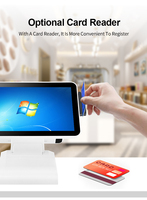 Terminal de point de vente JSJ1000-1 à double écran capacitif Windows/Android avec écran tactile de 15,6 pouces, processeur I3, garantie d'un an