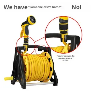 BOYI Fournisseur de matériel de lavage de voiture et de tuyau d'arrosage en plastique LH-5205 avec <span class=keywords><strong>enrouleur</strong></span> et support mural/sol - Product Image 2