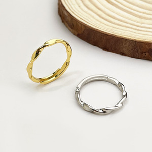 Anillo Abierto Minimalista Unisex de Plata de Ley 925 con Baño de Oro de 18K y Rodio, Regalo de Aniversario Moderno, Joyería para Hombre que No se Desvanece - Product Image 2