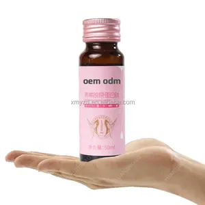 Custom brand manufacturer 50ml liquid collagen drink amber glass bottle placenta collagen japan bird nest collagen drinking skin