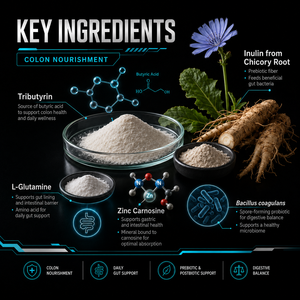Fórmula Nutricional para el Microbioma Intestinal con Bacillus Coagulans, Tributirina y Inulina de Achicoria OEM - Product Image 4