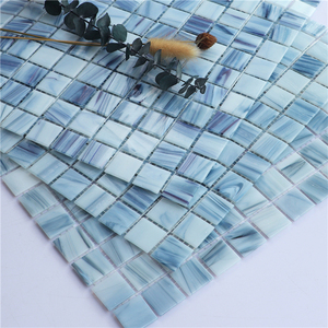 Carreau de mosaïque de piscine en verre cristal vert bleu Aqua Spa brillant carré de haute qualité - Product Image 3