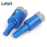 Jeu de 9 scies cloches diamantées brasées épaissies de 6mm/8mm/10mm/20mm/25mm/35mm/50mm avec tige de connexion en aluminium pour perceuse électrique