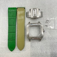 Kit de modification de mouvement NH35 pour montre carrée Seiko, bracelets en cuir, boîtier en acier inoxydable 38 mm, pièces de montre NH35
