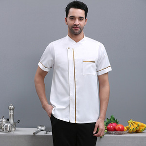 Uniforme de chef à manches courtes Gold Line, vêtements de cuisine pour femme au foyer, vêtements de service alimentaire pour restaurant, café, salon de coiffure, uniforme de travail - Product Image 4