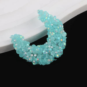 Perles en acrylique à paillettes, motif bateau de lune, pour bricolage de porte-clés de téléphone portable, perles de strass adhésives, trou droit, multicolores, logo personnalisé, collier - Product Image 6