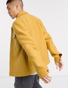 เสื้อแจ็คเก็ตสไตล์ตะวันตกสำหรับผู้ชาย สีเหลือง ผ้าผสมขนสัตว์ คอปกพับได้ ติดกระดุม กระเป๋าหน้าอก เหมาะสำหรับฤดูใบไม้ร่วงและฤดูหนาว ยี่ห้อ KY - Product Image 4