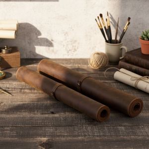Vintage Real Leather <b>Large</b> Brown Comfortable Dirt-Resistant Men's Office <b>Desk</b> Mat Mouse Pad - Product Image 2