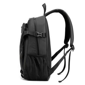 Minimalist Canvas Leather Laptop <b>Backpack</b> Water Resistance 36-59L Capacity Zipper Vacuum Compression Shoulder <b>Straps</b> Unisex - Product Image 3