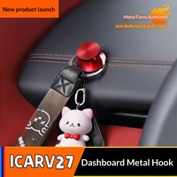 ICAR V27 ICARV270630 Crochet en alliage d'aluminium pour console centrale de voiture, porte-clés multifonctionnel robuste et compact pour rangement en voiture