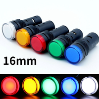 Luz indicadora LED AD16-16DS de 16 mm para montaje en panel, CA/CC 12V 48V 110V 220V, lámpara de señalización, luz piloto de estado del dispositivo