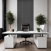 Panneau acoustique moderne en MDF à lattes de bois, 21 mm, haute densité, blanc, ignifuge, écologique, insonorisant, pour hôtel, appartement, hôpital