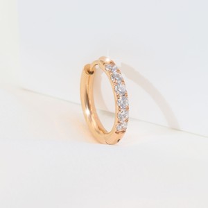 Pendientes de Aro de Oro con Diamantes Incrustados de 2.0x6MM, Engaste en Canal, Poste de Acero Inoxidable, Joyería Minimalista de Moda - Product Image 4
