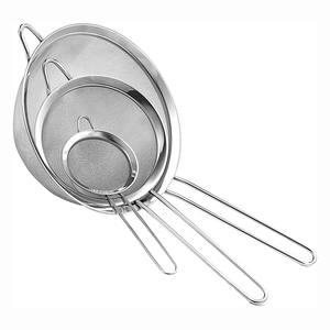 Kitchen Utensils Filters Set of 3 Fine Mesh Sieve Stainless Steel Strainers Dishwasher Safe Eco-Friendly - Product Image 1