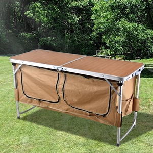 HISPEED <span class=keywords><strong>Table</strong></span> de camping <span class=keywords><strong>pliable</strong></span> et tabouret Portable pliant 1.2m valise pique-nique pliant Camp <span class=keywords><strong>Table</strong></span> en aluminium avec sac de rangement - Product Image 6