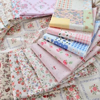 Tissu sergé en pur coton de 160 cm, motifs floraux champêtres, résistant à l'abrasion, épais, pour vêtements de garçons et literie