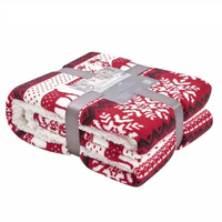 Weihnachtliche Tiermotive Coral Fleece Sherpa Strickdecke Plüsch Doppellagige Dicke Weiche Bedruckte Vier-Jahreszeiten-Bett-Couch-Geschenkdecke
