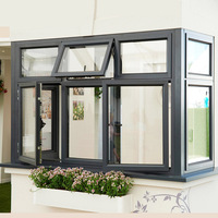 Ventanas Abatibles de Aluminio Huakangda con Rotura de Puente Térmico, Puertas para Balcones, Aislamiento Térmico, Diseño Minimalista