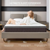 Matelas double sur mesure en mousse à mémoire de forme compressée à ressorts ensachés, antibactérien et respirant, pour mobilier de maison