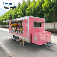 Remorque mobile de vente de crème glacée en acier inoxydable personnalisée Onlywe avec fenêtre de service pour événements de festivals de rue à vendre